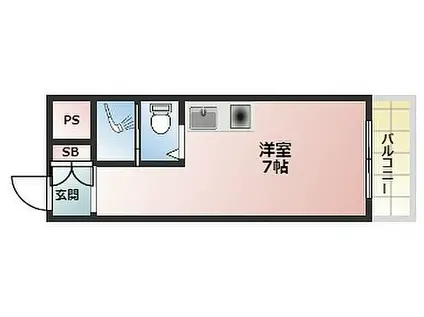 ピュアハウス甲子園(ワンルーム/4階)の間取り写真