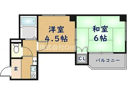 エンゼルハイツ小阪本町(2K/2階)の間取り写真