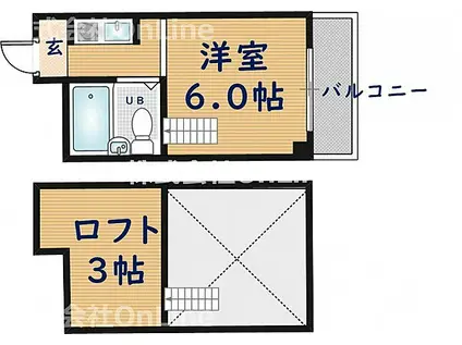 YOUハイム寿II番館(ワンルーム/4階)の間取り写真