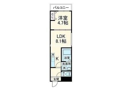 フジパレス八戸ノ里III番館(1LDK/1階)の間取り写真