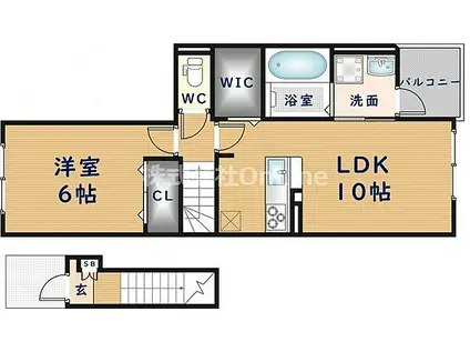 リジエールII(1LDK/1階)の間取り写真