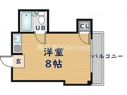 JPアパートメント東大阪(ワンルーム/2階)の間取り写真