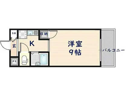 八戸ノ里HIROビル(1K/5階)の間取り写真
