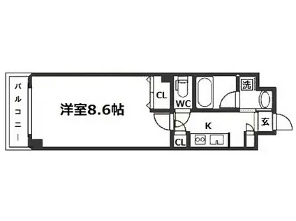 エグゼ大阪城東(1K/5階)の間取り写真