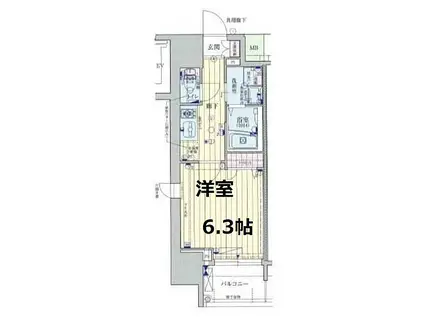 ファーストステージ心斎橋イースト(1K/5階)の間取り写真