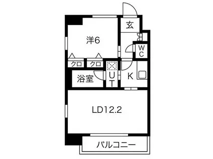 S-RESIDENCE淀屋橋(1LDK/6階)の間取り写真