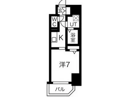 ワールドアイ天王寺ミラージュ(1K/2階)の間取り写真