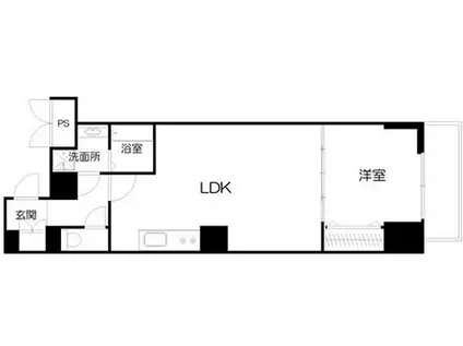 アリビオ夕陽丘(1LDK/7階)の間取り写真