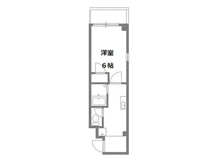 大阪メトロ谷町線 南森町駅 徒歩6分 11階建 築24年(1K/6階)の間取り写真