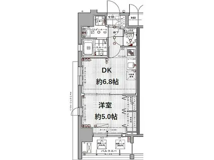 大阪メトロ千日前線 野田阪神駅 徒歩7分 11階建 築17年(1DK/2階)の間取り写真
