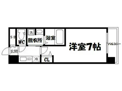 大阪メトロ谷町線 中崎町駅 徒歩3分 11階建 築17年(1K/6階)の間取り写真