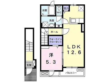 ローマアリエス.C(1LDK/2階)の間取り写真