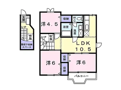 ピースフル2000 I(3LDK/2階)の間取り写真