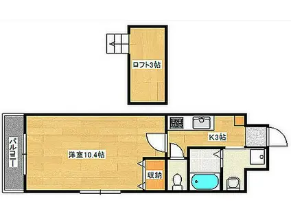 広島高速交通アストラムライン 西原駅(広島) 徒歩1分 7階建 築21年(1K/2階)の間取り写真