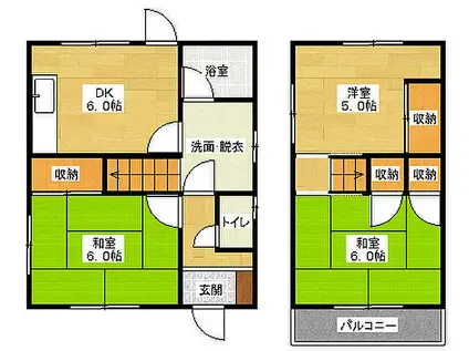 JR可部線 安芸長束駅 徒歩10分 1階建 築47年(3DK)の間取り写真