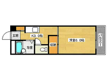 JR可部線 下祇園駅 徒歩8分 6階建 築34年(1K/4階)の間取り写真