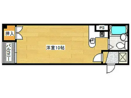 JR可部線 安芸長束駅 徒歩10分 3階建 築31年(ワンルーム/2階)の間取り写真