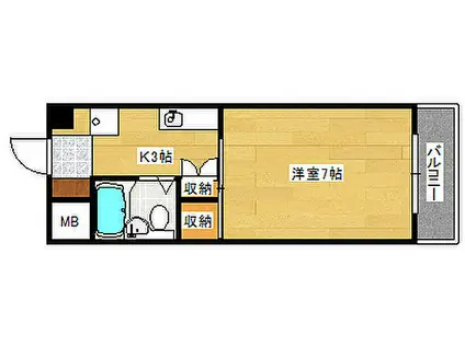 広島電鉄5系統 段原一丁目駅 徒歩13分 4階建 築36年(1K/2階)の間取り写真