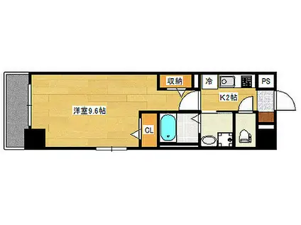 広島電鉄宮島線 東高須駅 徒歩7分 8階建 築7年(1K/7階)の間取り写真