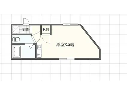 JR山陽本線 姫路駅 バス乗車時間：8分 岡町バス停で下車 徒歩4分 4階建 築19年(ワンルーム/4階)の間取り写真