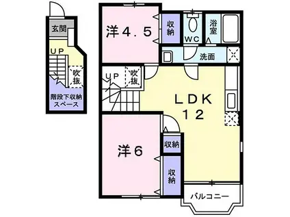 JR山陽本線 英賀保駅 徒歩12分 2階建 築27年(2LDK/2階)の間取り写真
