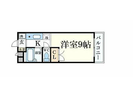 山陽電鉄本線 山陽姫路駅 徒歩24分 2階建 築26年(ワンルーム/2階)の間取り写真