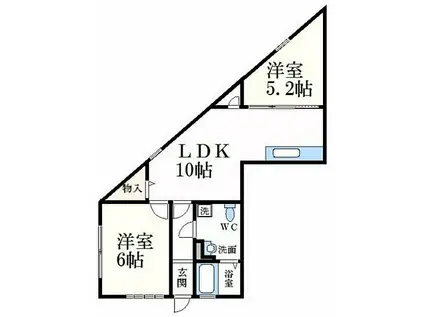 山陽電鉄本線 山陽姫路駅 バス乗車時間：15分 新在家本町2丁目バス停で下車 徒歩4分 2階建 築17年(2LDK/2階)の間取り写真