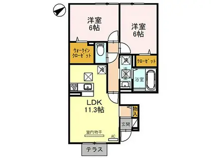 山陽電鉄本線 尾上の松駅 徒歩26分 2階建 築4年(2LDK/1階)の間取り写真