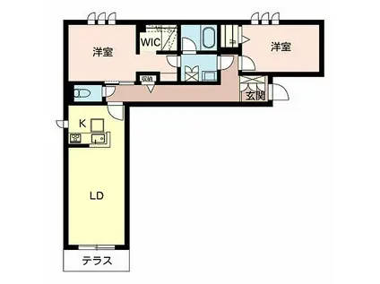 山陽電鉄網干線 西飾磨駅 徒歩13分 2階建 築4年(2LDK/1階)の間取り写真