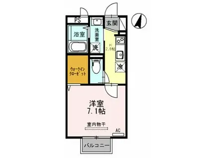 山陽電鉄網干線 飾磨駅 徒歩13分 2階建 築11年(1K/1階)の間取り写真