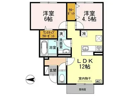 JR山陽本線 御着駅 徒歩23分 2階建 築11年(2LDK/1階)の間取り写真