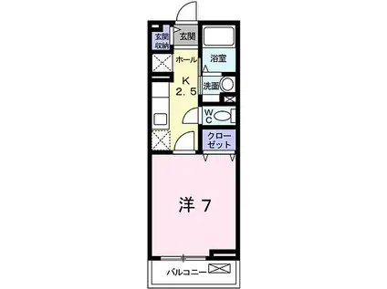 JR山陽本線 姫路駅 徒歩13分 2階建 築11年(1K/2階)の間取り写真