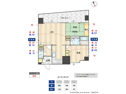 エンクレストけやき通(2LDK/7階)の間取り写真