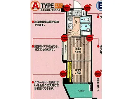 福岡市地下鉄七隈線 渡辺通駅 徒歩9分 15階建 築21年(2K/4階)の間取り写真