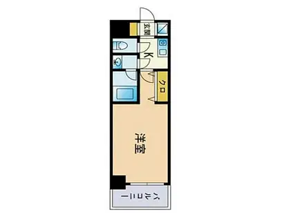 ピュアドームガーランド博多(1K/9階)の間取り写真