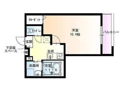 フジパレス堺浜寺石津III番館(1K/1階)の間取り写真