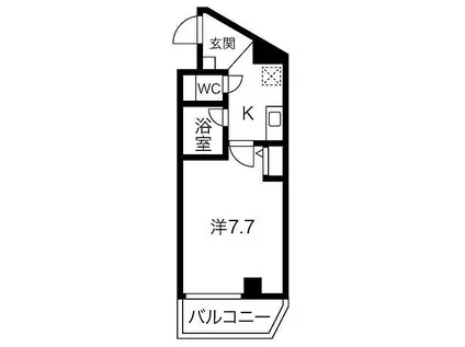 ロイヤルイトウ(1K/3階)の間取り写真