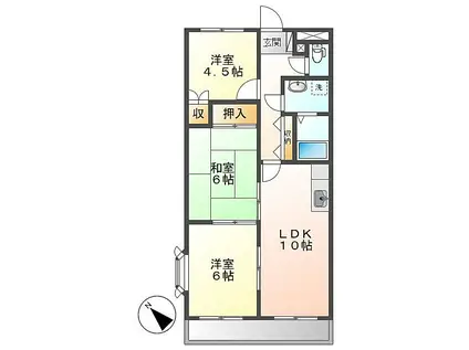 JR伯備線 総社駅 徒歩15分 2階建 築25年(3LDK/2階)の間取り写真