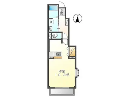 水島臨海鉄道 球場前駅(岡山) 徒歩15分 2階建 築22年(ワンルーム/1階)の間取り写真