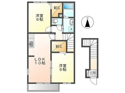 PAPASB(2LDK/2階)の間取り写真