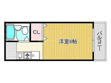 CREA南草津(1K/3階)の間取り写真