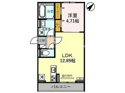 JR東海道・山陽本線 守山駅(滋賀) 徒歩37分 3階建 築1年(1LDK/3階)の間取り写真