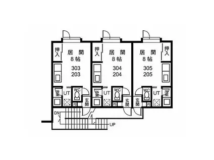 札幌市営南北線 真駒内駅 徒歩70分 3階建 築31年(ワンルーム/2階)の間取り写真