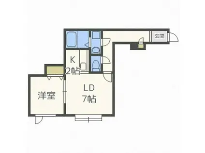 札幌市営南北線 真駒内駅 徒歩47分 3階建 築11年(1LDK/2階)の間取り写真