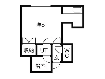 札幌市営南北線 澄川駅 徒歩5分 3階建 築30年(ワンルーム/1階)の間取り写真