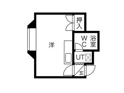 北海道札幌市南区 2階建 築39年(ワンルーム/2階)の間取り写真