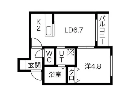 札幌市営南北線 真駒内駅 徒歩9分 4階建 築7年(1LDK/4階)の間取り写真
