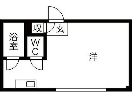 中通ハイツ(ワンルーム/2階)の間取り写真