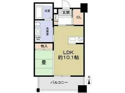ロハス江坂(1DK/5階)の間取り写真