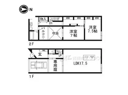 COURTHOUSE名神町(2LDK/1階)の間取り写真